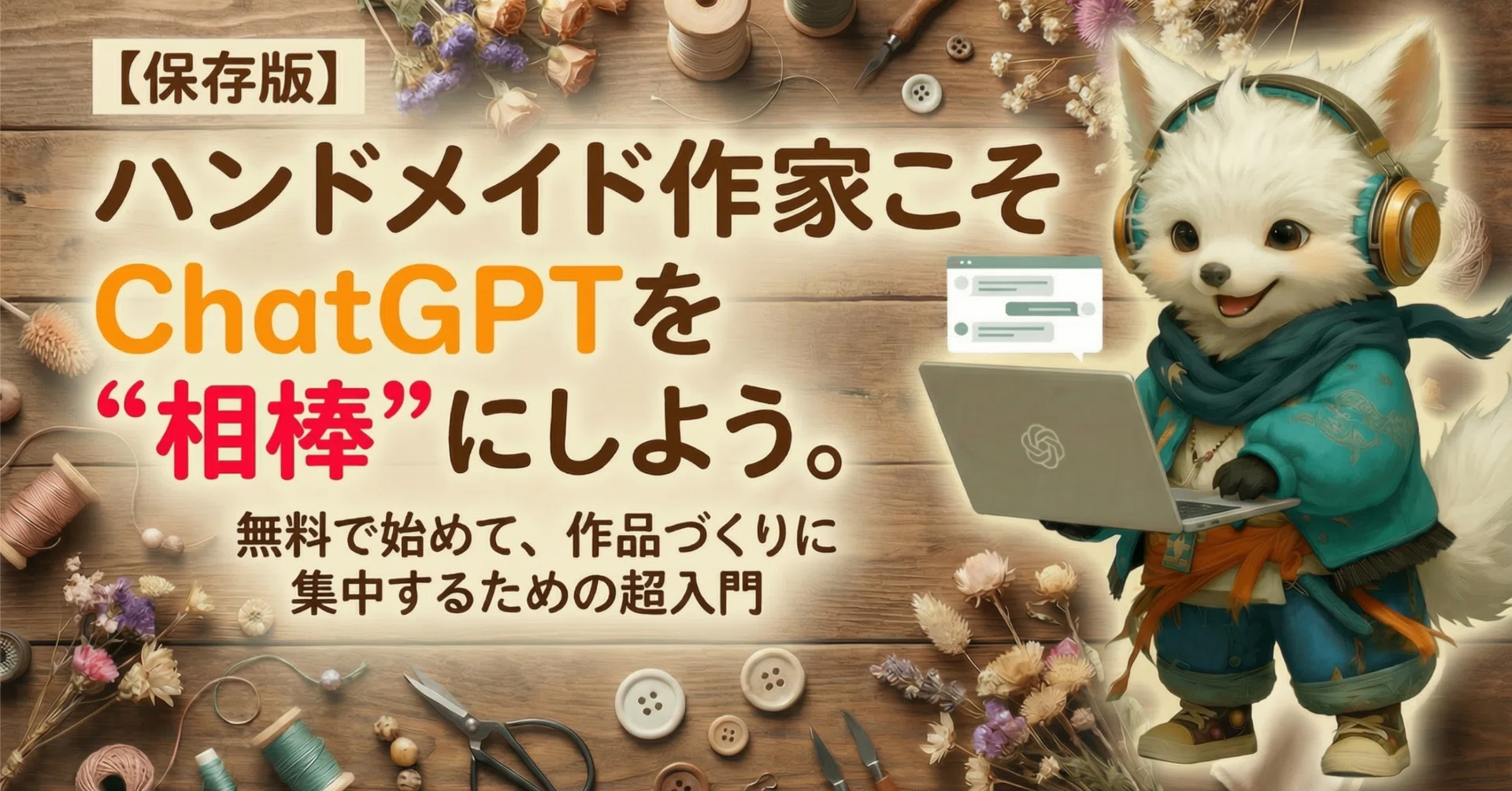 保存版】ハンドメイド作家こそChatGPTを“相棒”にしよう！無料で始めて