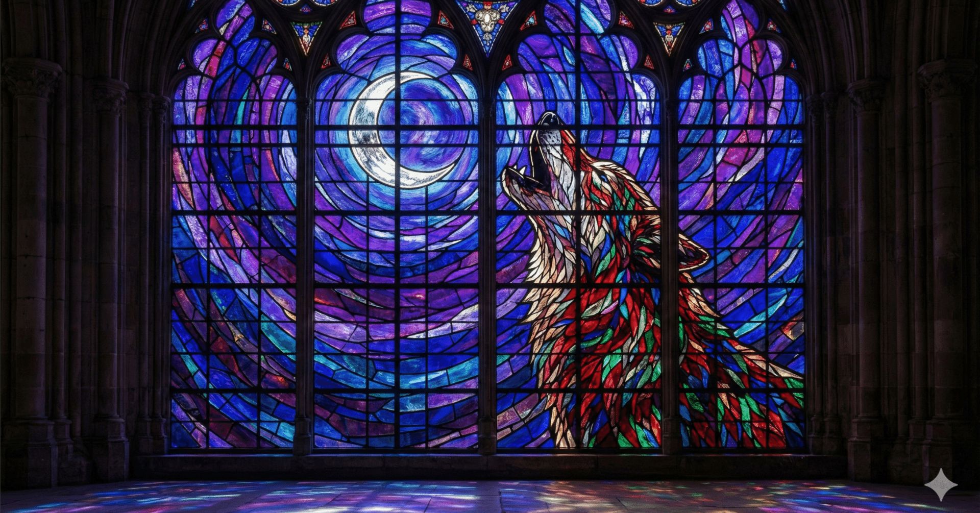作品例】神々しい光のアート。Geminiで作った「ステンドグラス風」素材