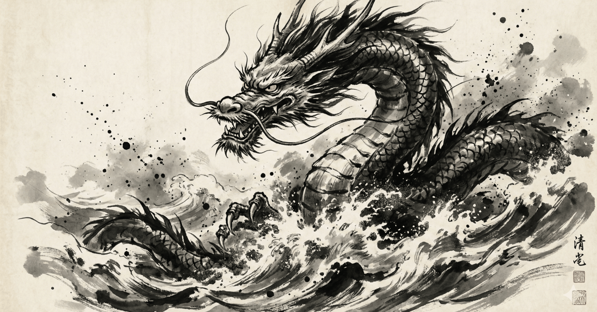 プロンプト配布】Geminiで「水墨画（墨絵）アート」を描くプロンプト