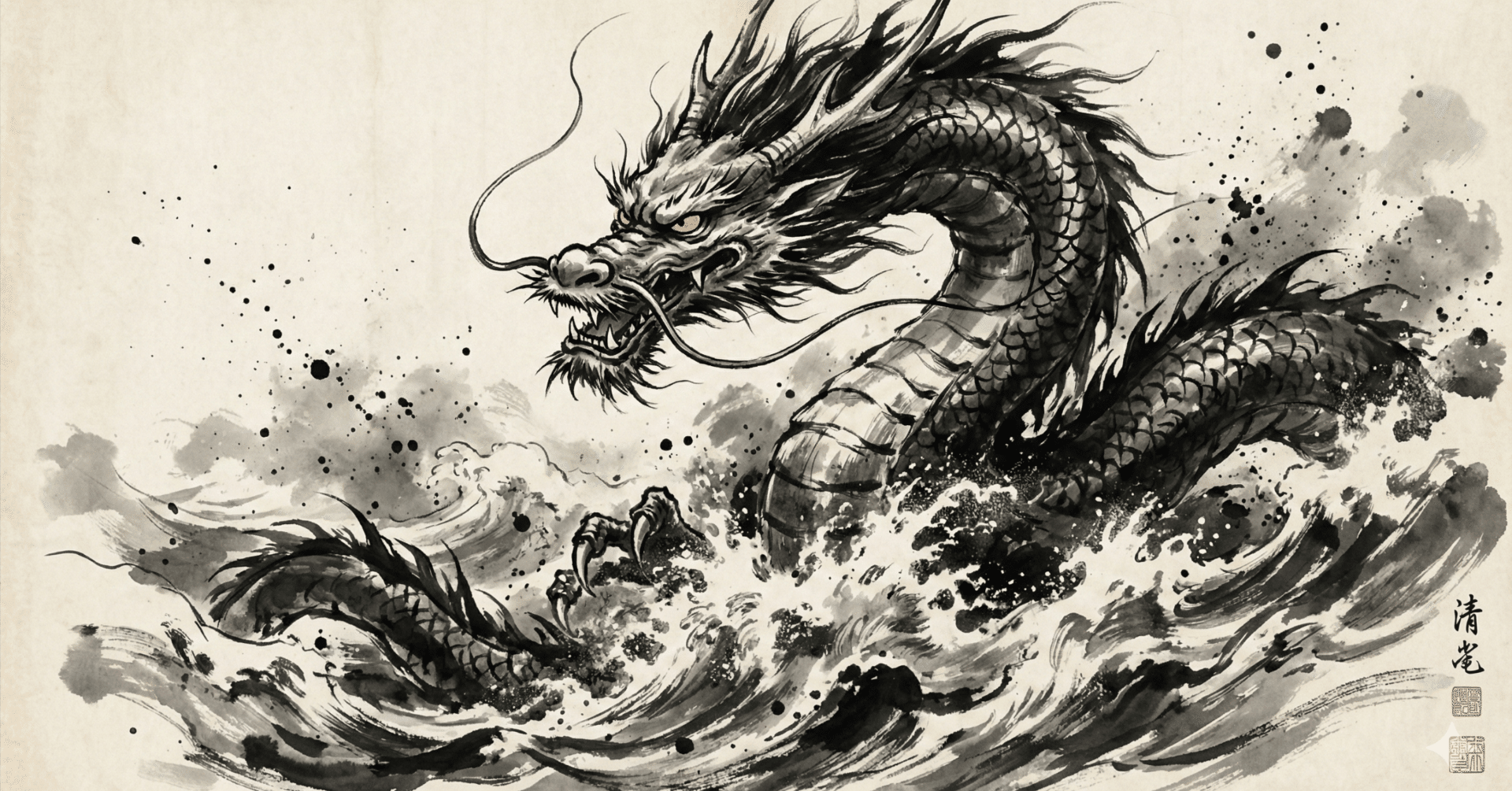 作品例】渋すぎる和の世界。Geminiで作った「水墨画（墨絵）」素材集