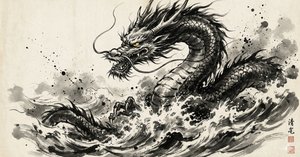 プロンプト配布】Geminiで「水墨画（墨絵）アート」を描くプロンプト