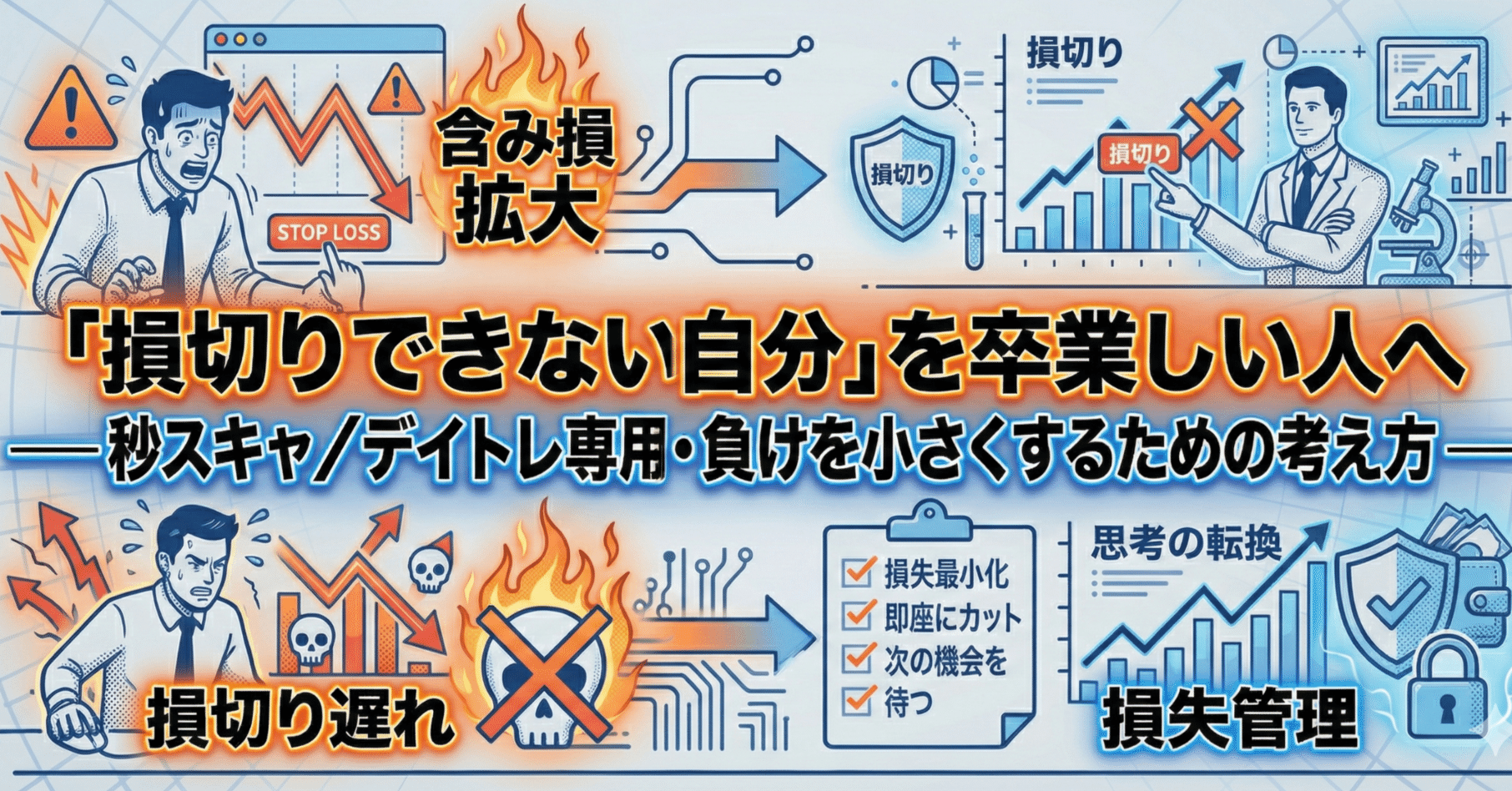 損切りできない自分」を卒業したい人へ― 秒スキャ／デイトレ専用・負けを小さくするための考え方 ―｜退場しないFXラボ