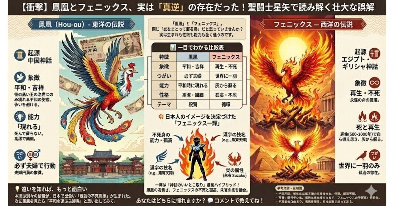 衝撃】鳳凰とフェニックス、実は「真逆」の存在だった！聖闘士星矢で
