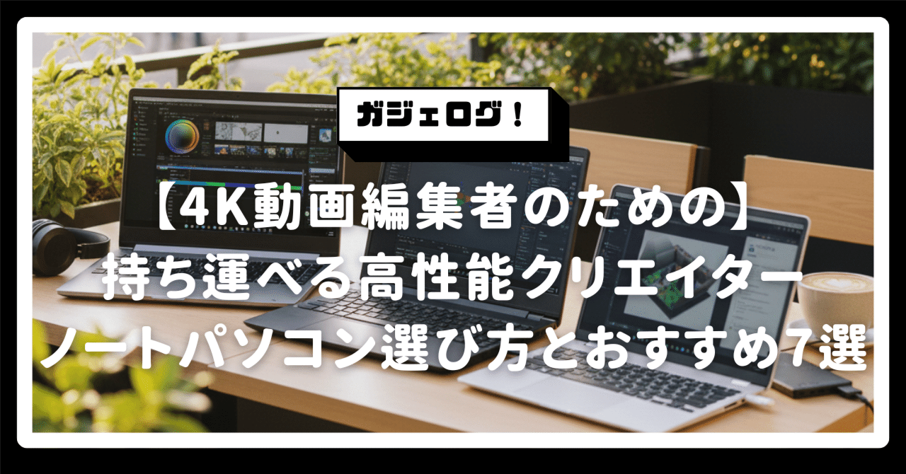 4K動画編集用PC クリエイターPC 4K動画編集者のための】持ち運べる高性能クリエイターノートパソコン