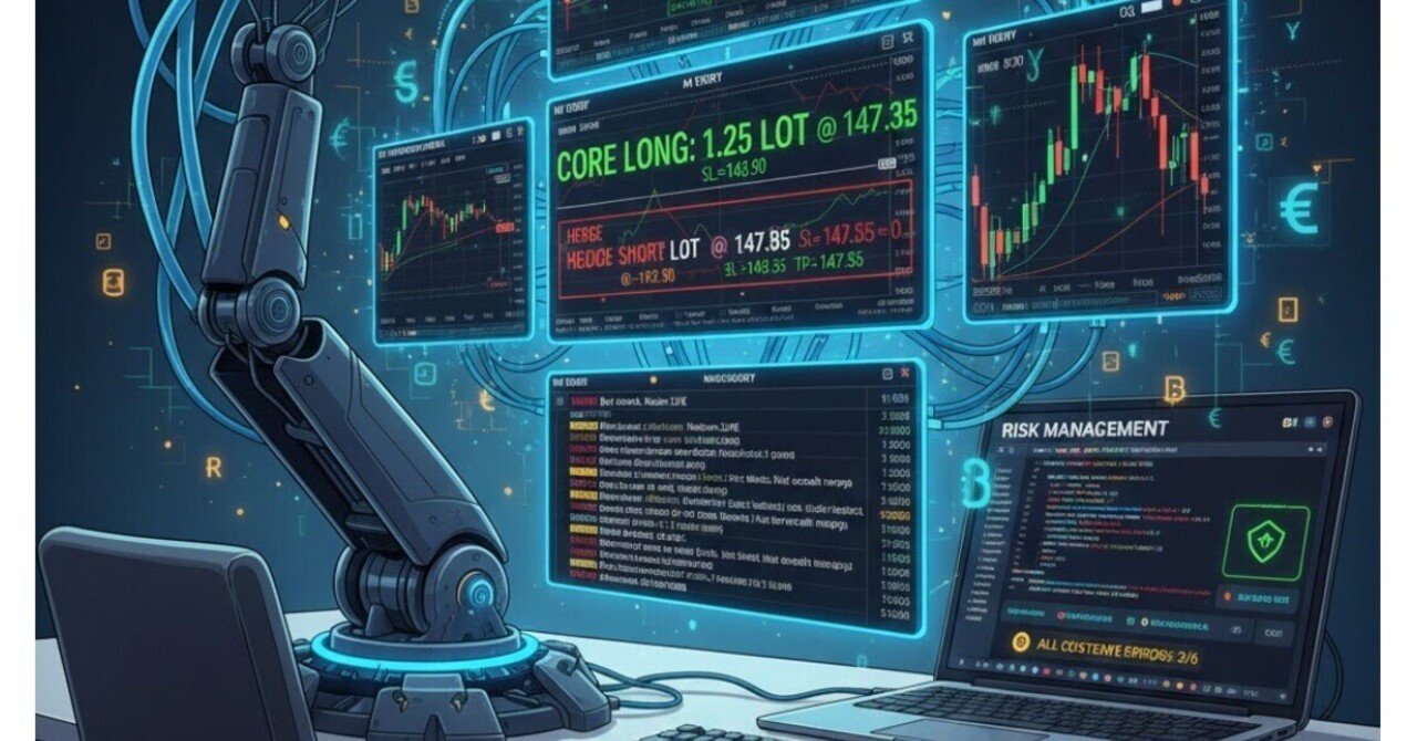 ヘッジ対応】USDJPYリアルタイムFX自動売買プログラム ― コア＋ヘッジの二段構えロジック｜FX RT