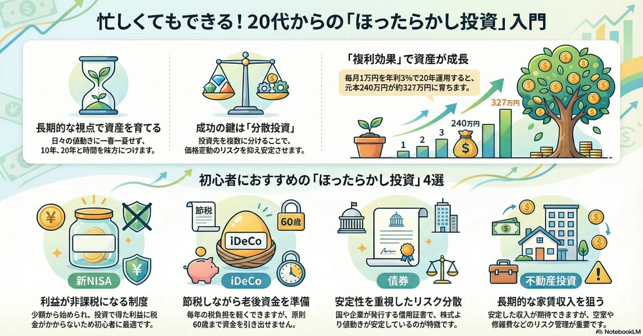 忙しくてもできる！】20代から始める「ほったらかし投資」の基本と