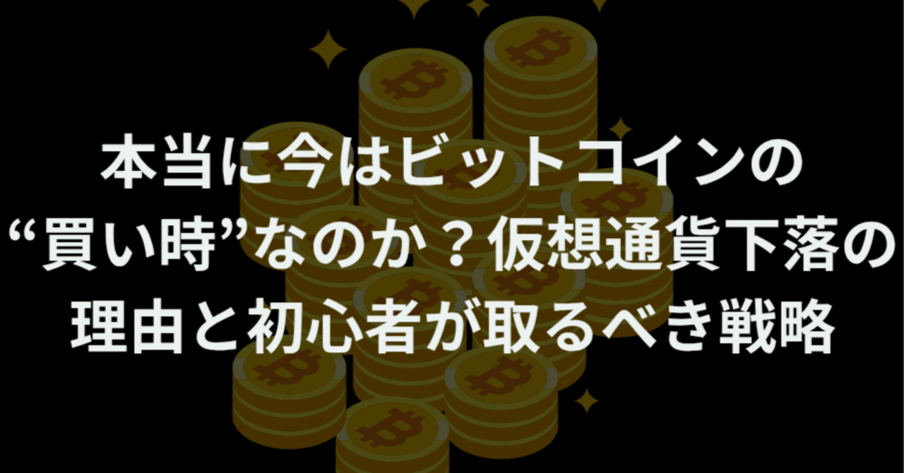 今はビットコインの“買い時”なのか？仮想通貨下落の理由と初心者が取るべき戦略｜まいにち仮想通貨ニュース