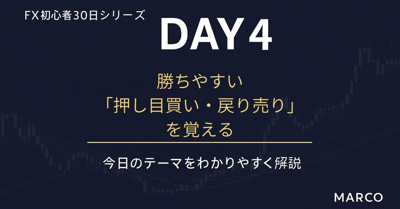 FX初心者4日目】勝ちやすい“押し目買い・戻り売り”はこの形だけ覚えればOK｜プライムチャートメソッド