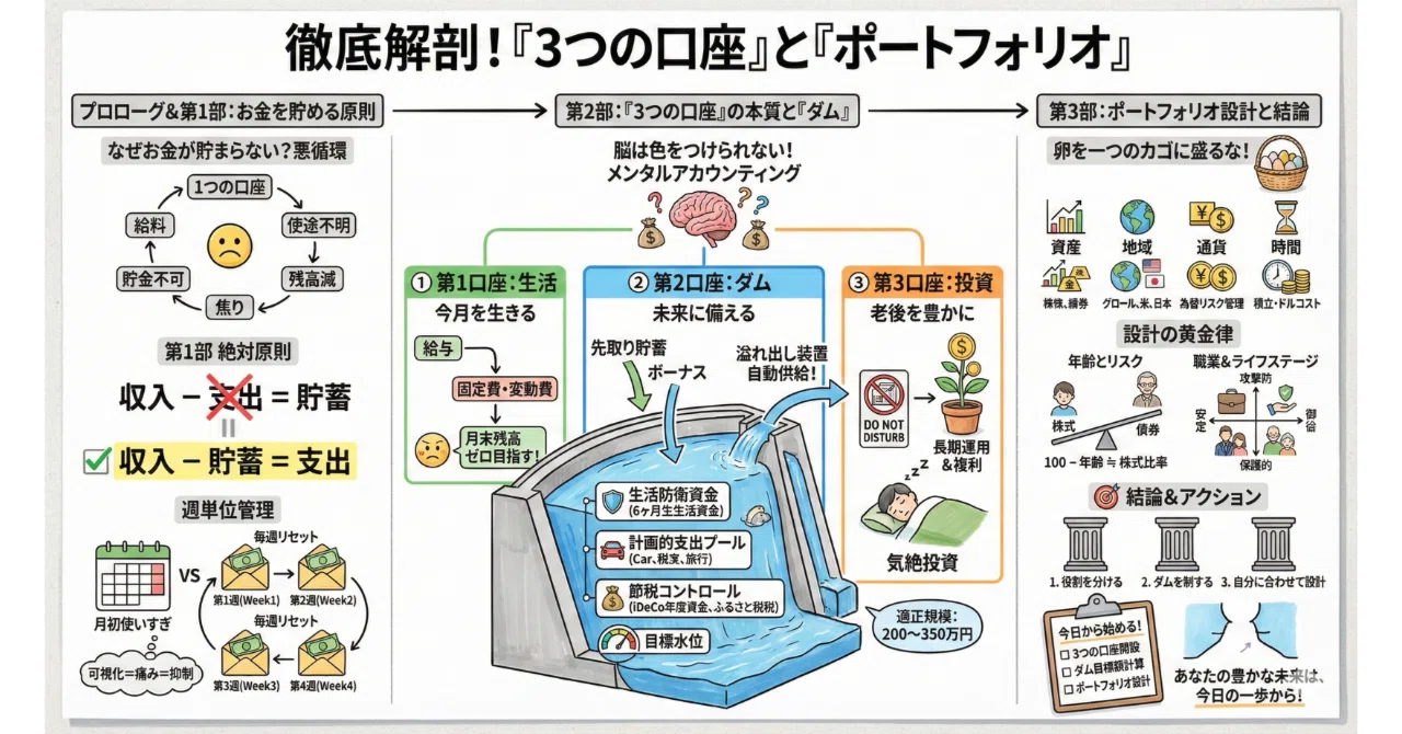 保存版図解】お金が勝手に貯まる仕組み、教えます。「3つの口座」と