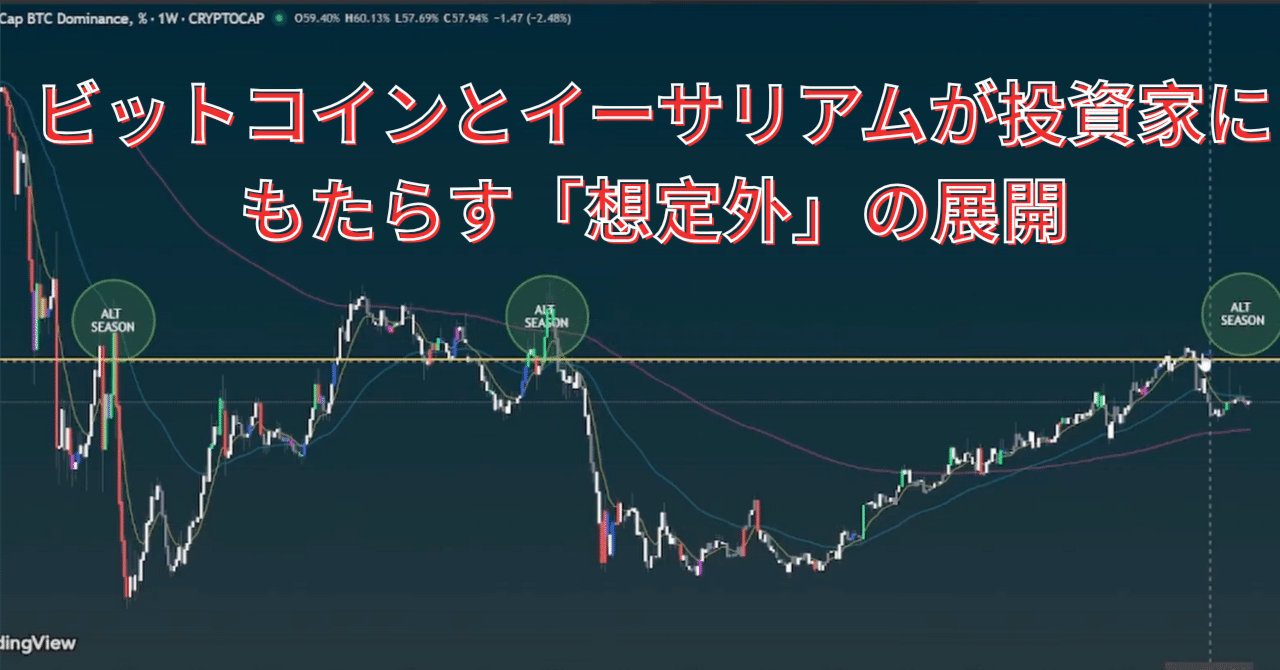 ビットコインとイーサリアムが投資家にもたらす「想定外」の展開｜Lady Bubbles（Hiroyo)