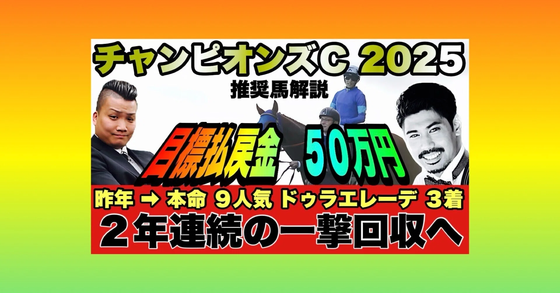 チャンピオンズカップ（G1）チャンネル連覇へ 購入馬券確定｜新