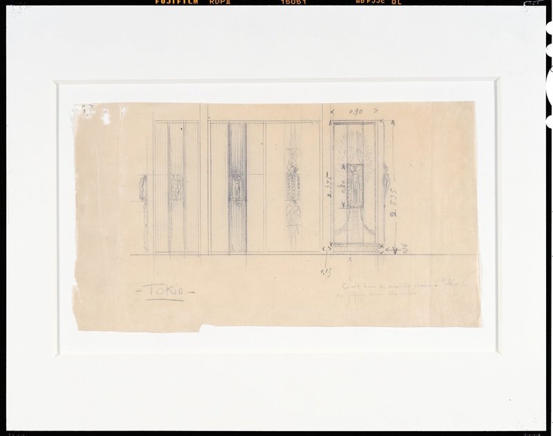 ルネ・ラリックによるデザイン画《朝香宮邸正面玄関扉》1931年　北澤美術館蔵　撮影：清水哲郎