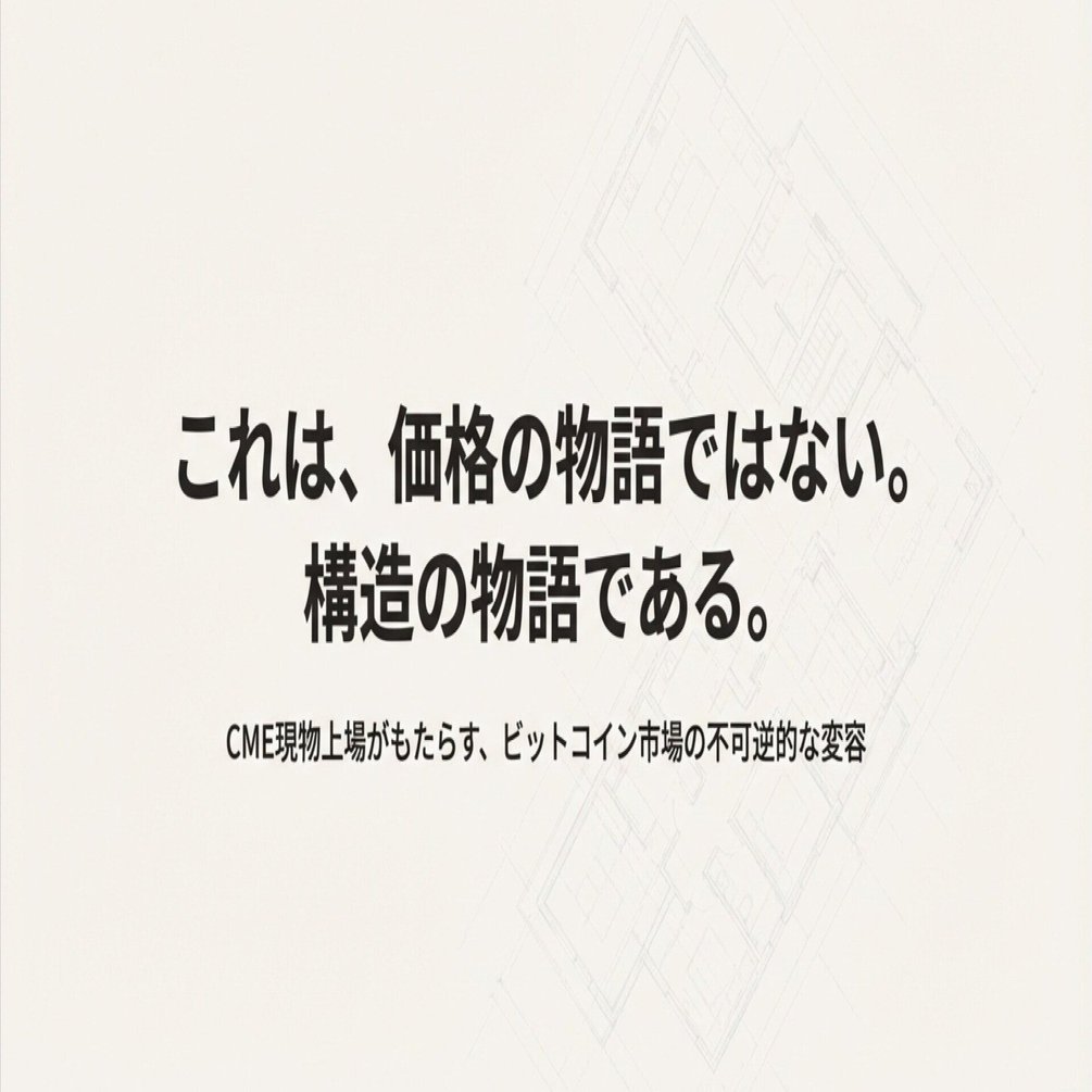 CME現物上場がもたらす、ビットコイン市場の不可逆的な変容｜sakane
