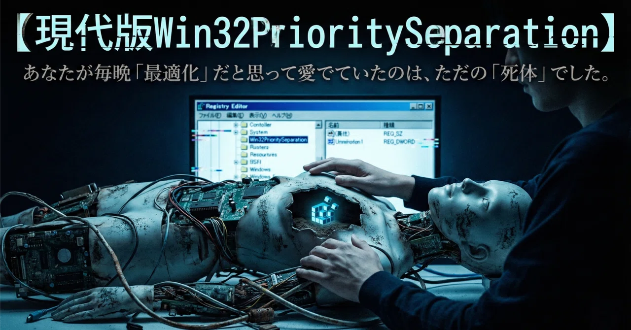 【現代版Win32PrioritySeparation】あなたが毎晩「最適化」だと思って愛でていたのは、ただの「死体」でした。｜最適化おじさん ...