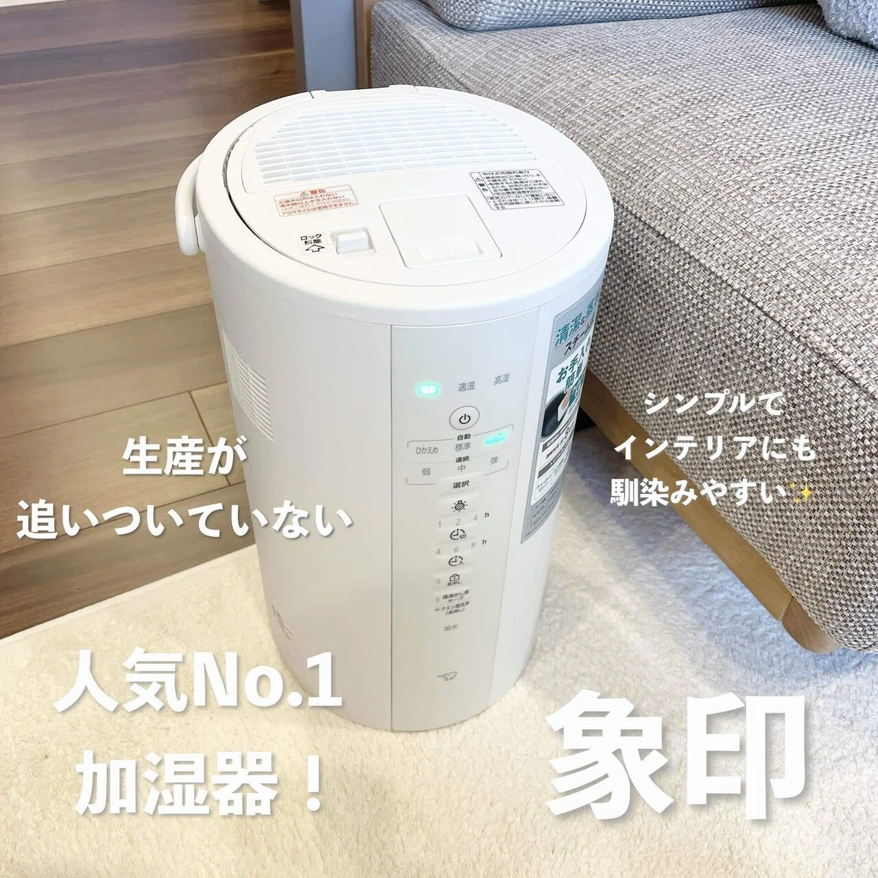象印マホービン 加湿器 スチーム式 4.0L ホワイト EE-TB60-WA 象印 