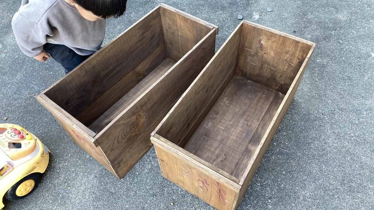 リンゴ箱　やすりがけ加工　2箱 リンゴ箱 やすりがけ加工 2箱 【公式通販】