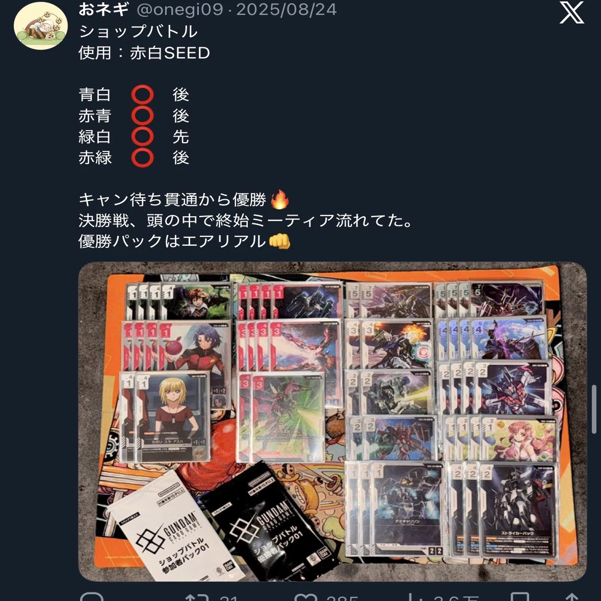 ガンダムカード】ニュータイプチャレンジ 12月優勝 ~赤白SEED 10,000字