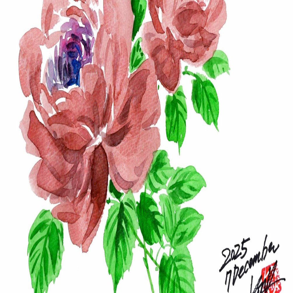 HUIT（ユイット）さんの版画絵（薔薇）です 今日も、こんな薔薇で。｜kinta65