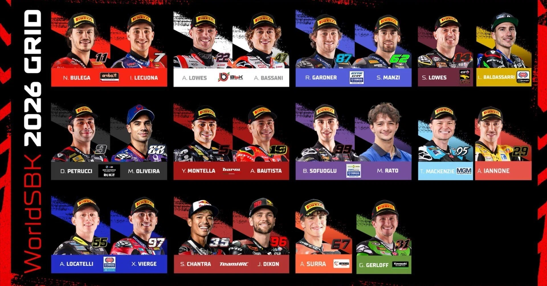 WSBK 2026暫定エントリーリスト・他｜2輪ロードレースチラシの裏