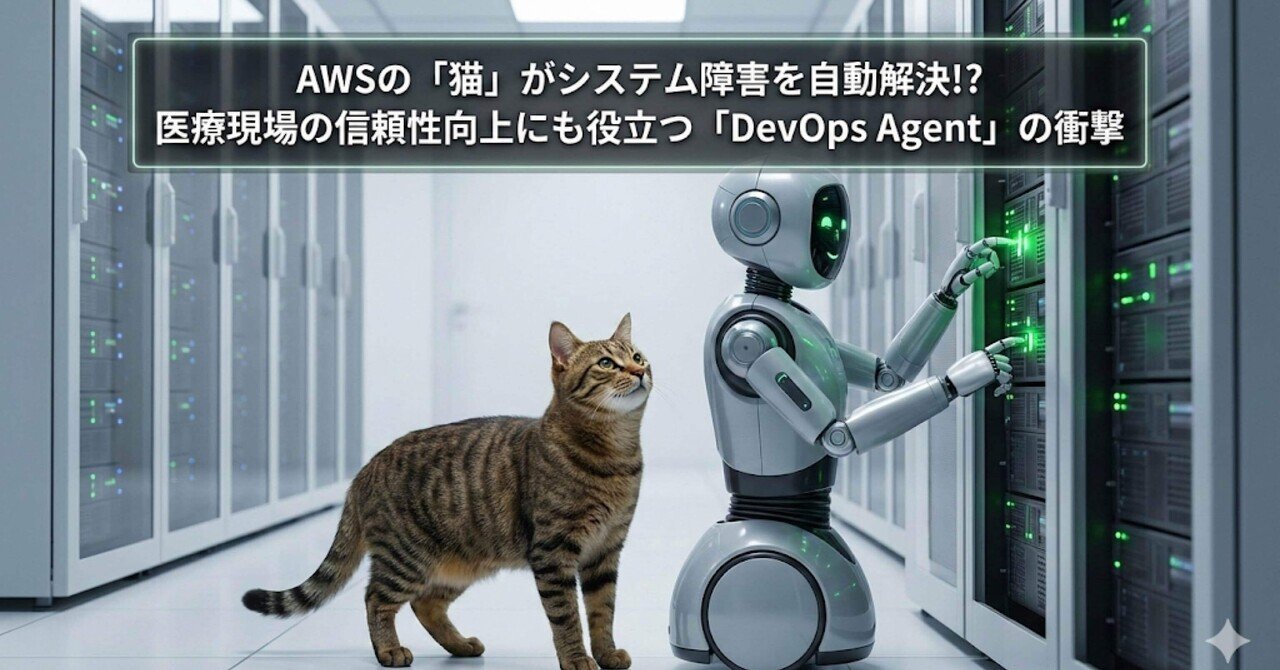 AI】AWSの「猫」がシステム障害を自動解決!? 医療現場の信頼性向上にも役立つ「DevOps Agent」の衝撃｜猫@医療情報技師