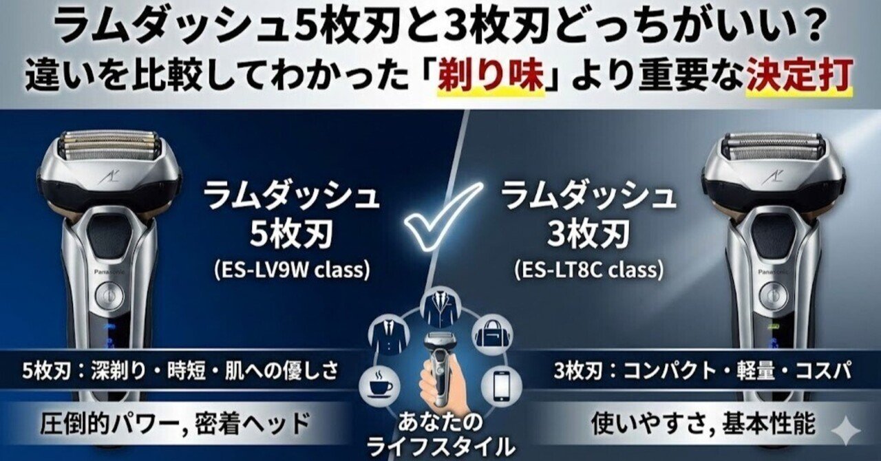 ラムダッシュ5枚刃と3枚刃どっちがいい？違いを比較してわかった「剃り