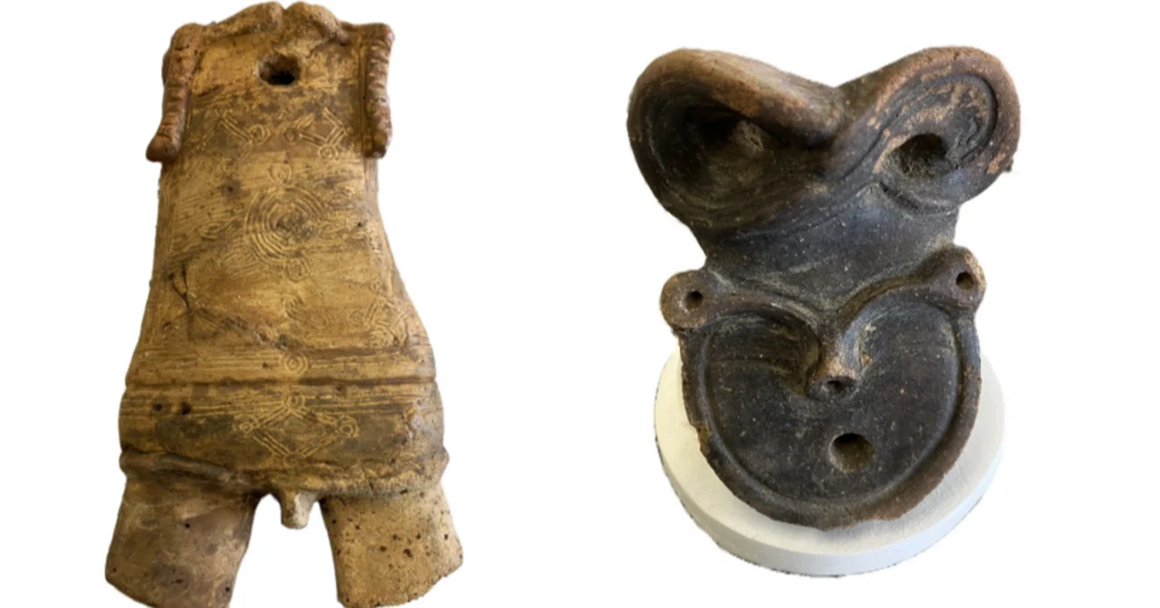 異色の文様のある土偶とメビウスの輪？のような頭の土偶の紹介｜ヒデチャコ