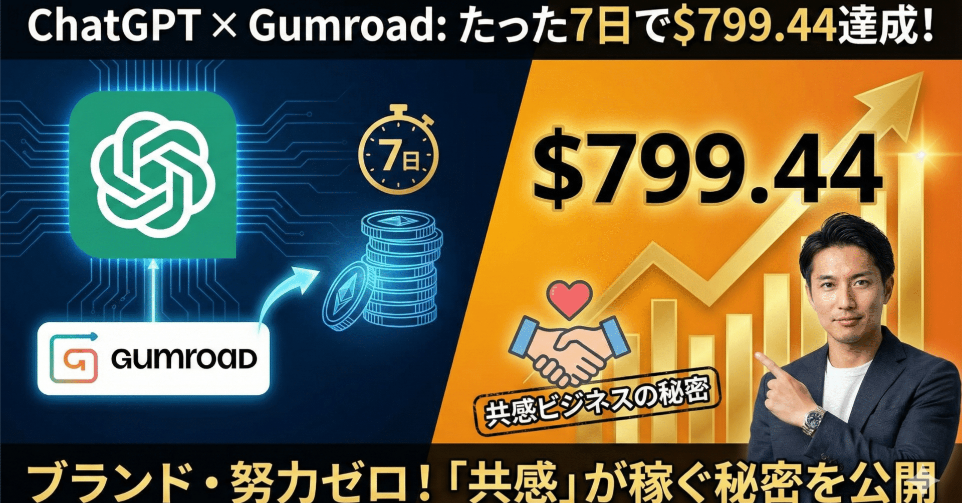 ChatGPTとGumroadで「たった7日」で799.44ドル稼いだ話【ブランドも努力もゼロで達成した「共感ビジネス」の秘密】｜INOCENT  CHYAMU
