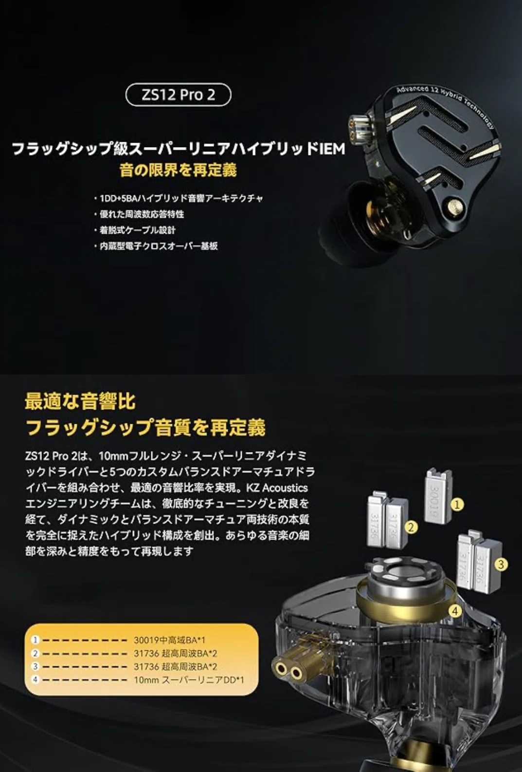 ハイブリッド構成】前モデルから進化した音のバランスが良い有線