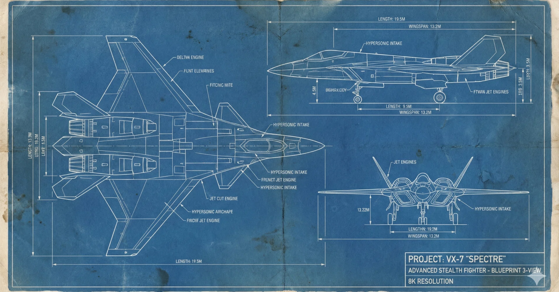 作品例】マニア垂涎。Geminiで作った「航空機設計図」壁紙集｜rin39
