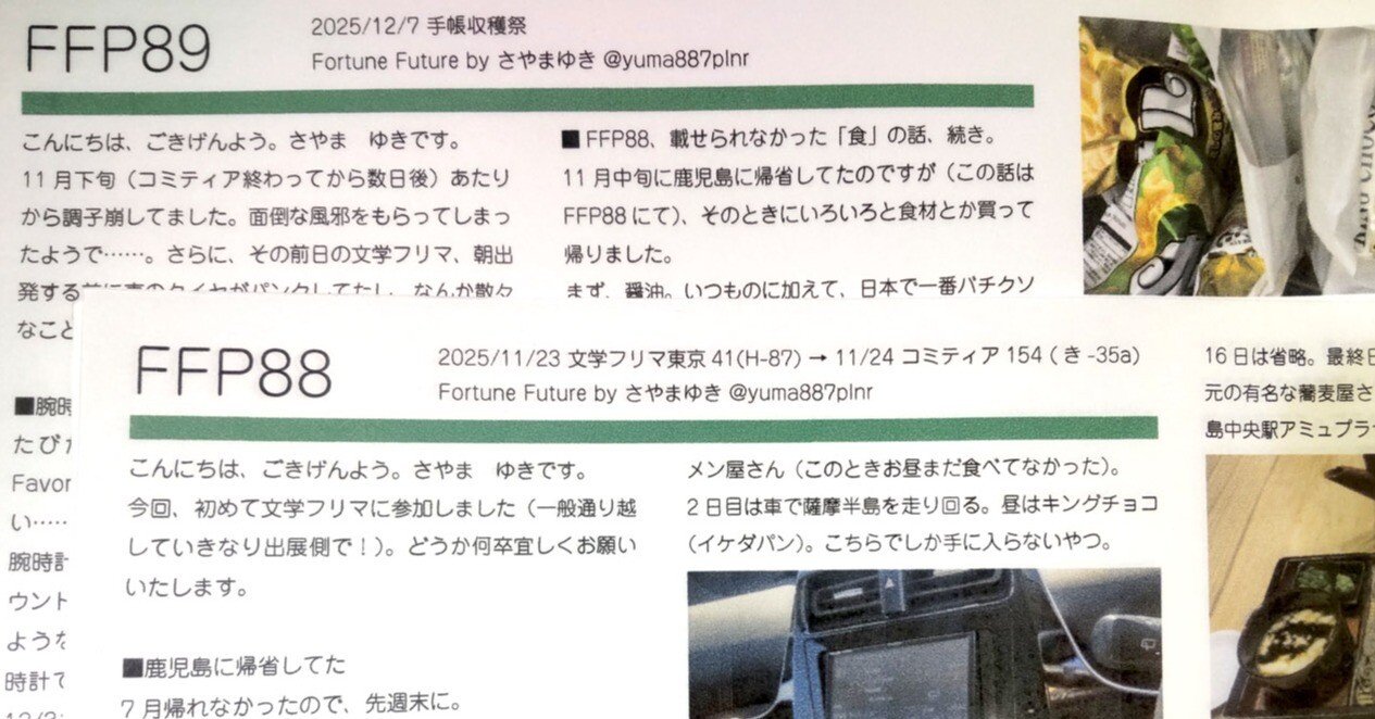 11月下旬～12月上旬に配布したフリペ(FFP88,FFP89)｜ゆま887(さやま