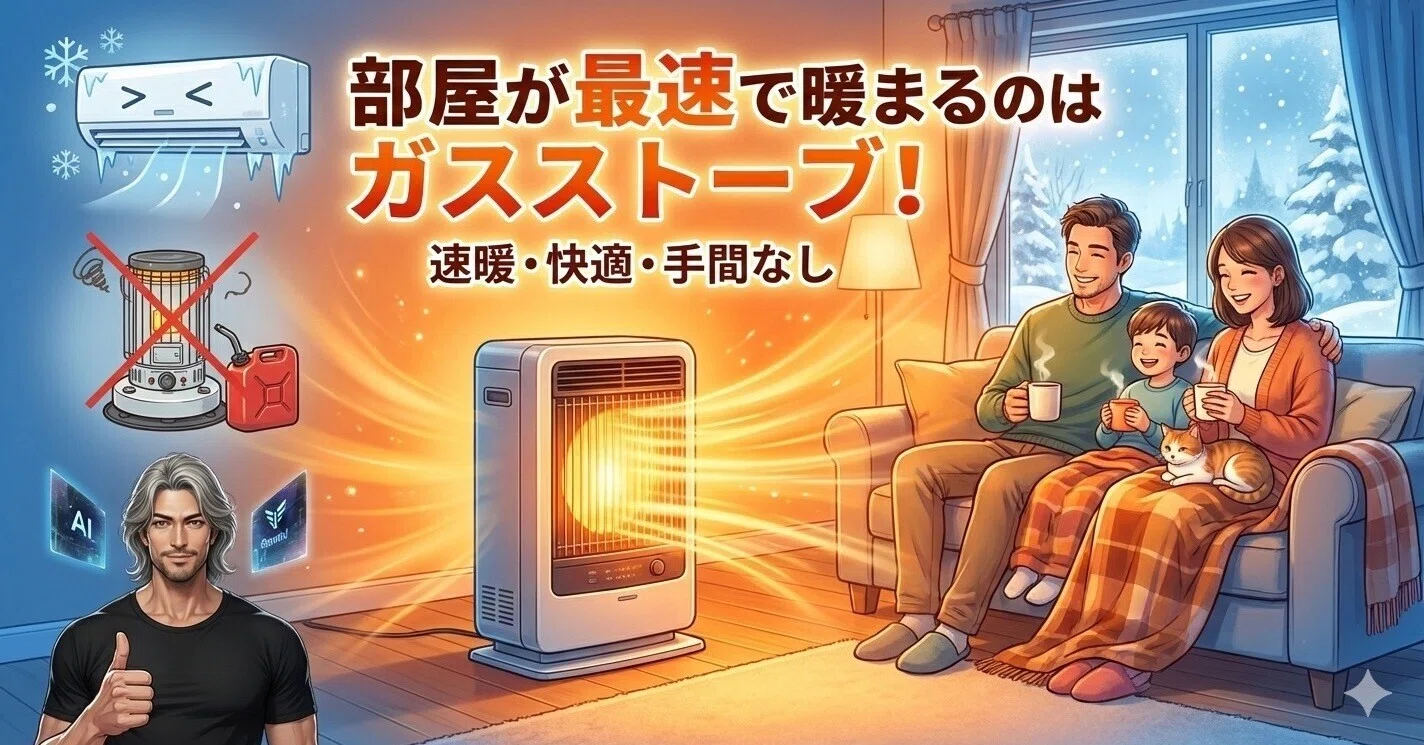 部屋が最速で暖まるのはガスストーブ！｜けい@AIと共に未来を作る 