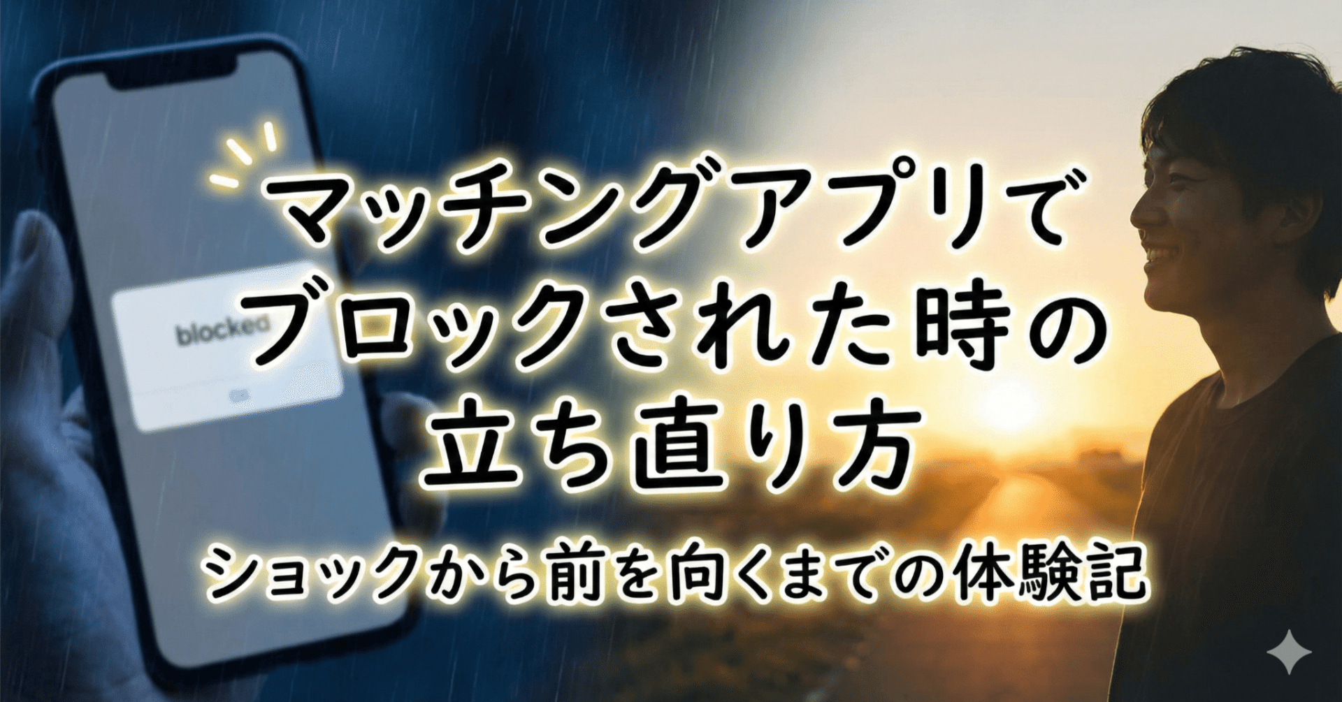 マッチングアプリでブロックされた時の立ち直り方｜ショックから前を向くまでの体験記｜ヒロキ｜低身長男子の恋愛相談室