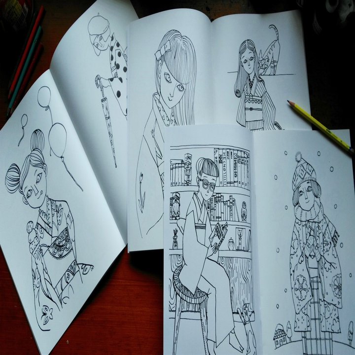 着物好き 乙女好きに届けたい 大人の塗り絵 キモノ日和 ほんまきよこ Homma Kiyoko 絵描き Note