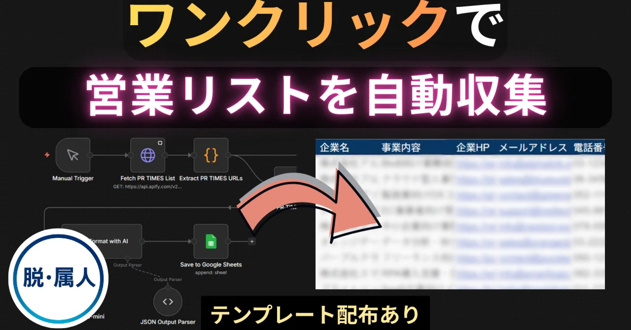 テンプレ配布あり】ワンクリックで営業リストを自動作成！競合調査にも