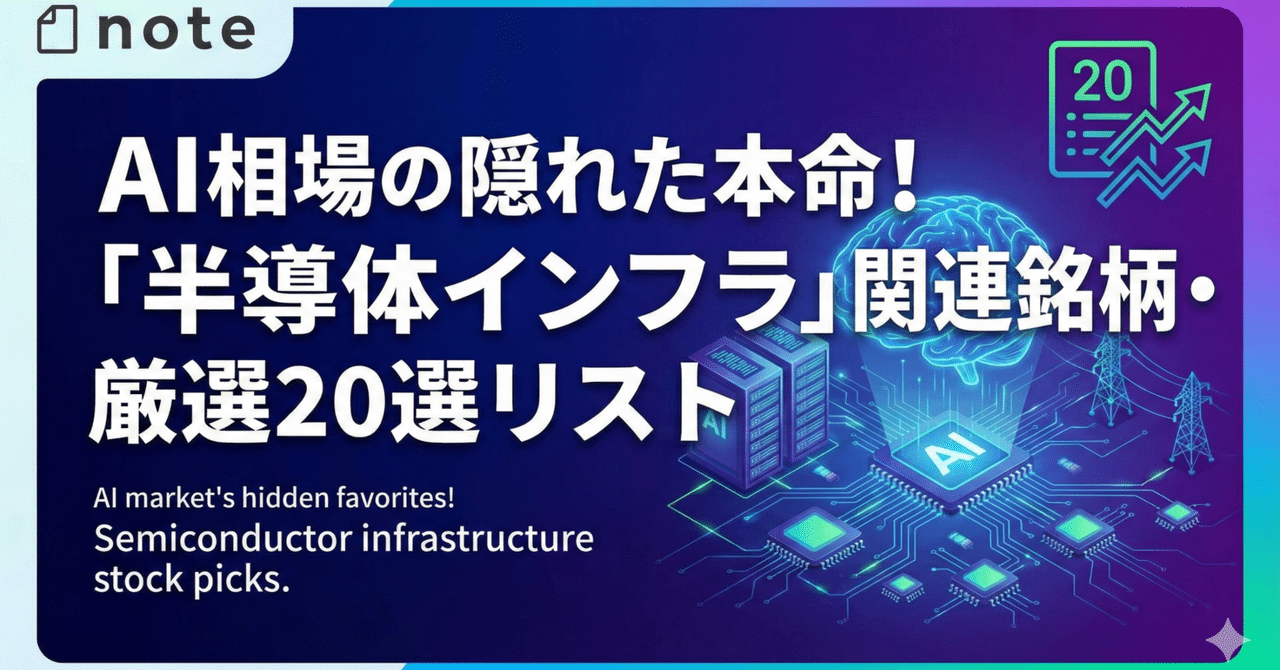 AI相場の隠れた本命！「半導体インフラ」関連銘柄・厳選20選リスト｜日本個別株デューデリジェンスセンター