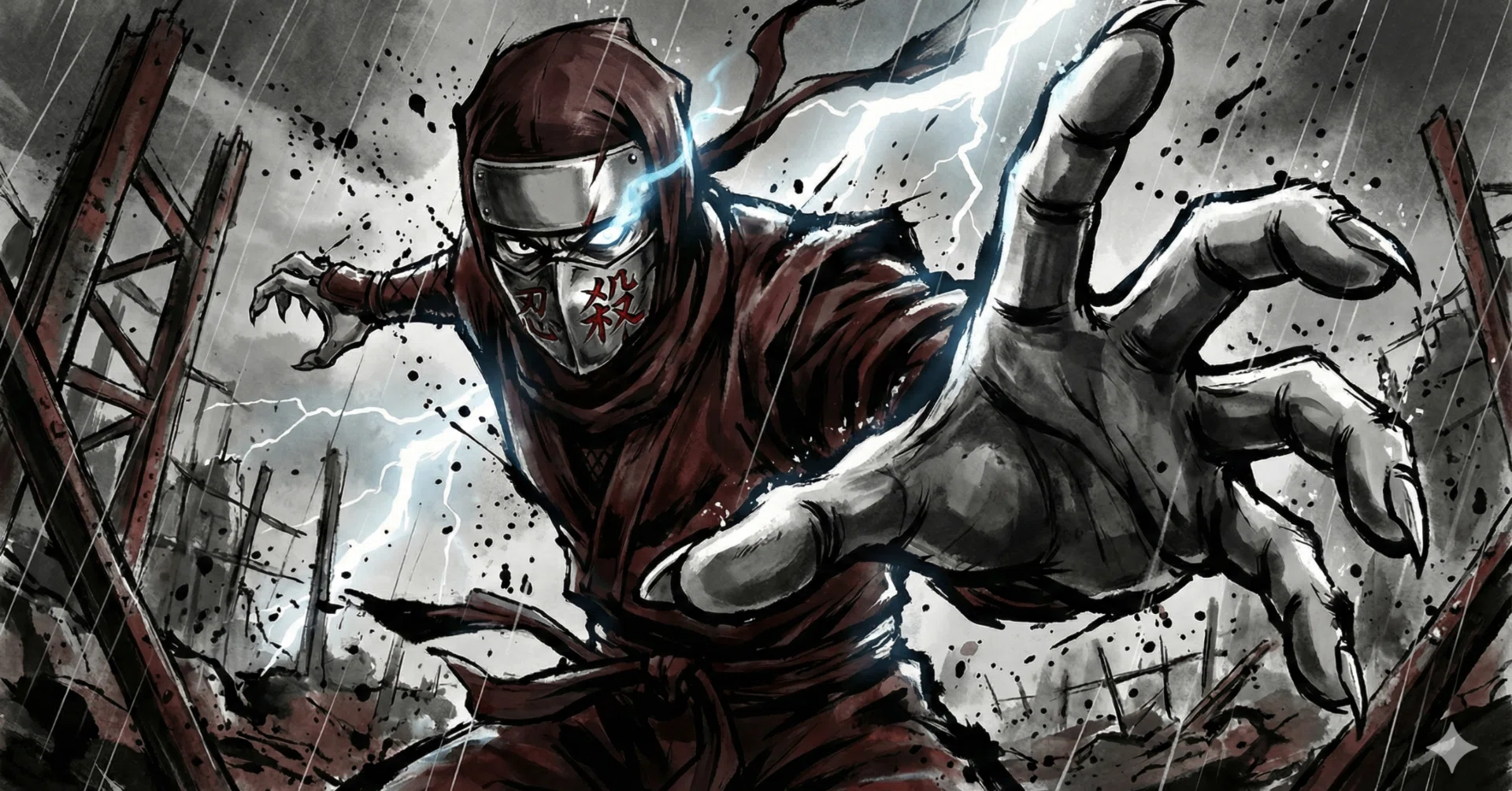 ニンジャスレイヤー　マスク　NINJA SLAYER mask 忍殺レアメンポ nanobanana pro でニンジャスレイヤー＝サンを描いたよ #AIとつくって