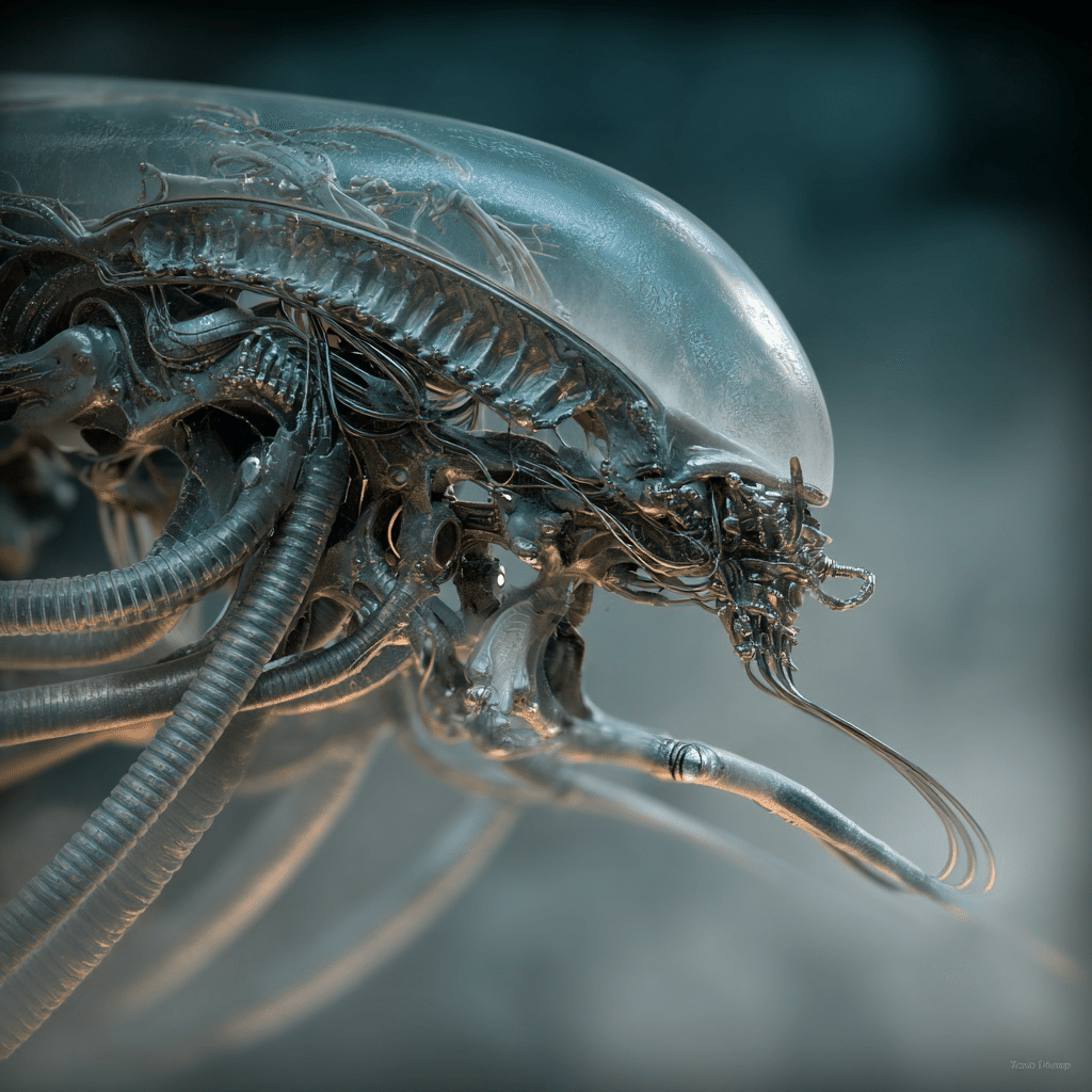 H.R. GIGER × 深海生物】タルマワシ：エイリアンの起源、あるいは深淵の操縦者｜NAO, image size:1024x1024