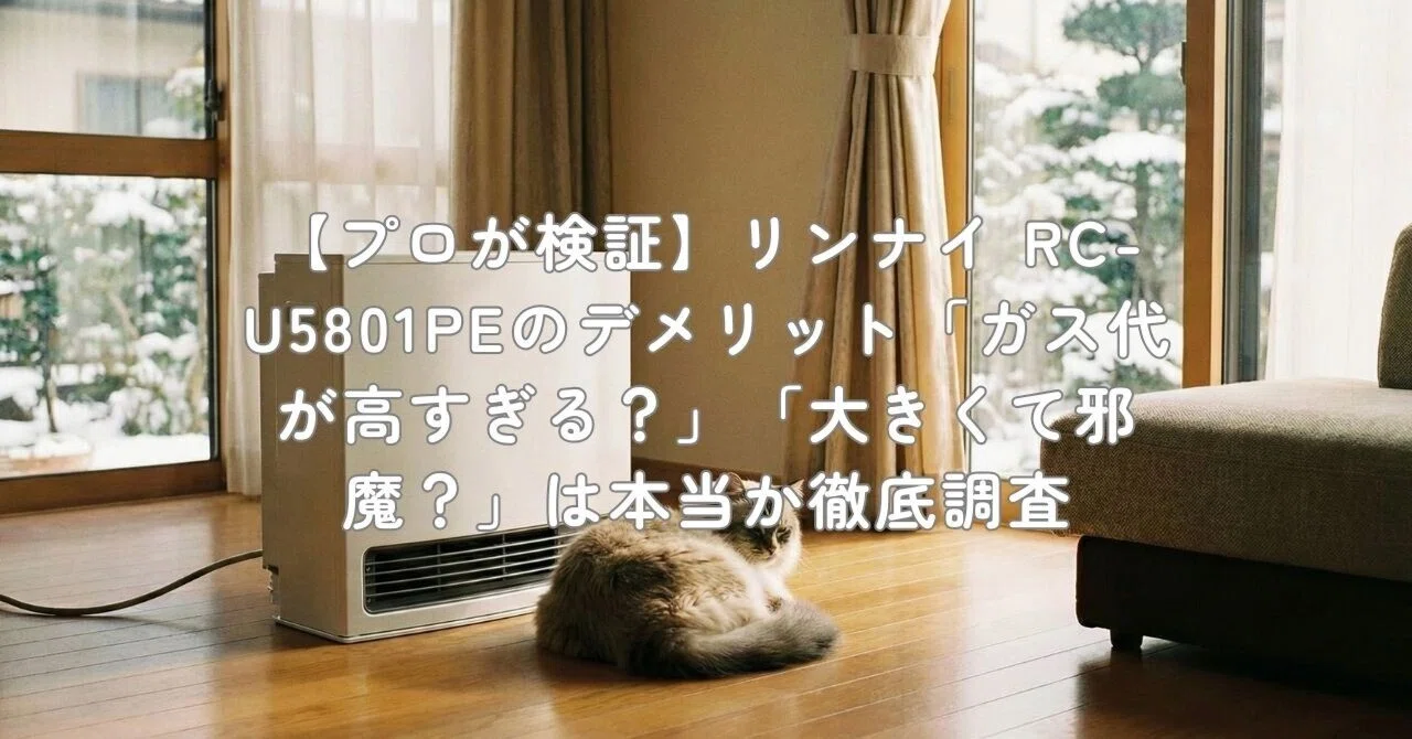 プロが検証】リンナイ RC-U5801PEのデメリット「ガス代が高すぎる