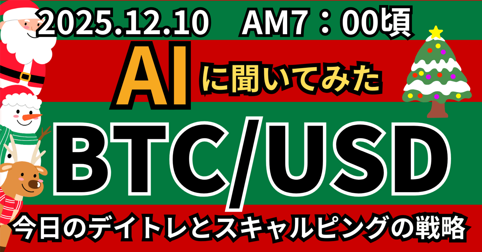 12月10日 朝7:00｜BTC/USD 最新チャート分析】デイトレ・スキャルピングで“勝ちやすい相場”をつかむ｜へっぽこトレーダーA