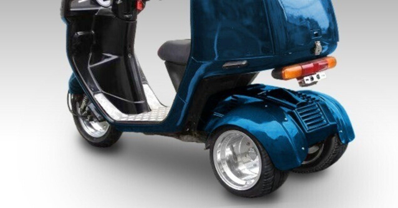 ホンダジャイロ専用】アルミホイール引っ張りタイヤ＆オーバー