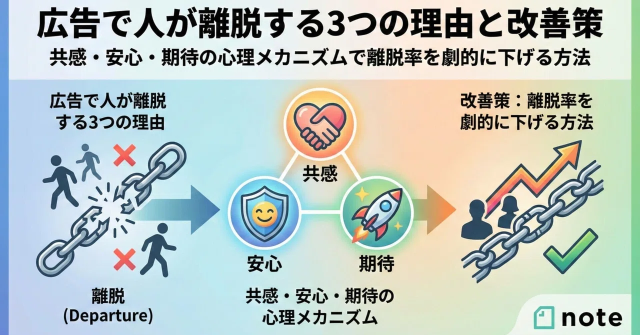 広告で人が離脱する3つの理由と改善策|共感・安心・期待の心理メカニズムで離脱率を劇的に下げる方法|株式会社アドプラス