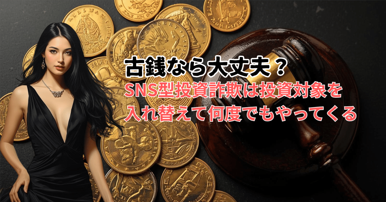 70代男性が2445万円被害～古銭オークション投資を装うSNS型投資詐欺の「横スライド」手口とは｜NPO法人CHARMS