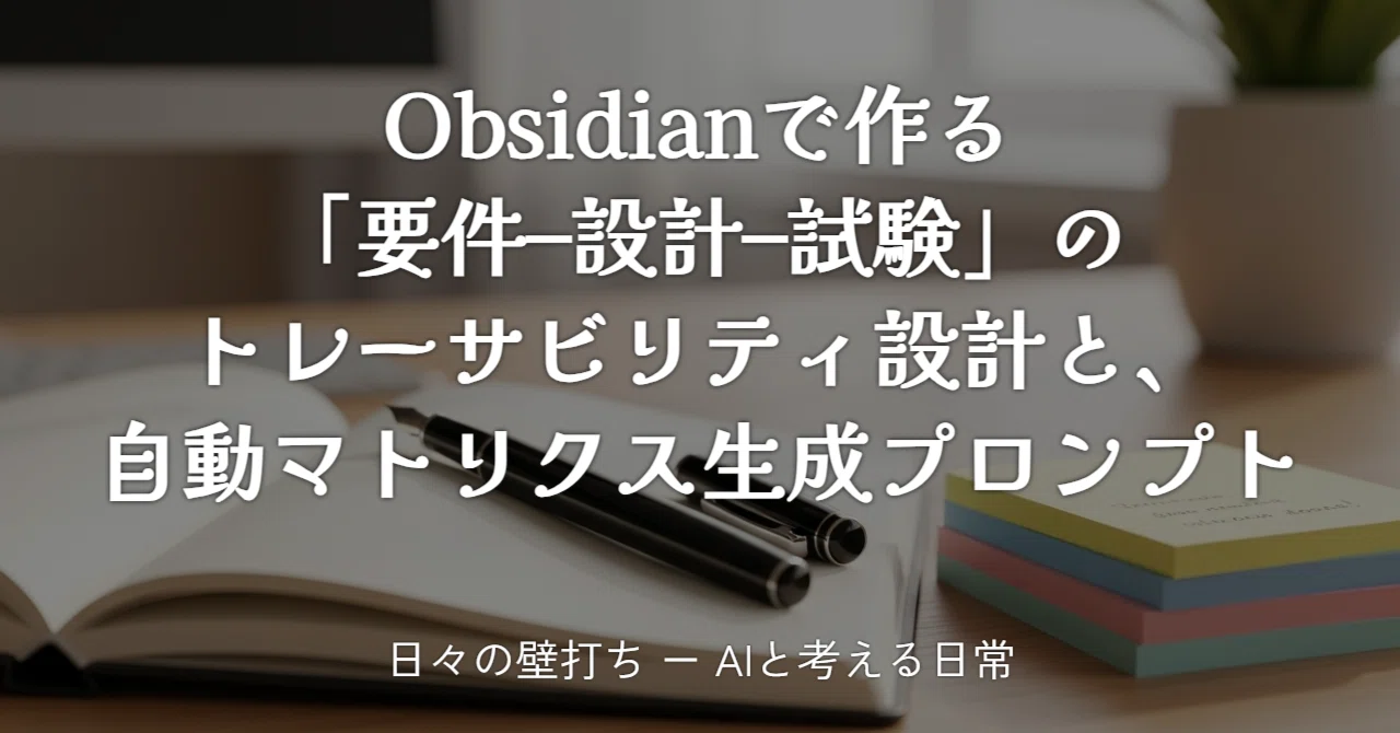 Designing 'Requirement–Design–Test' Traceability in Obsidian and ...