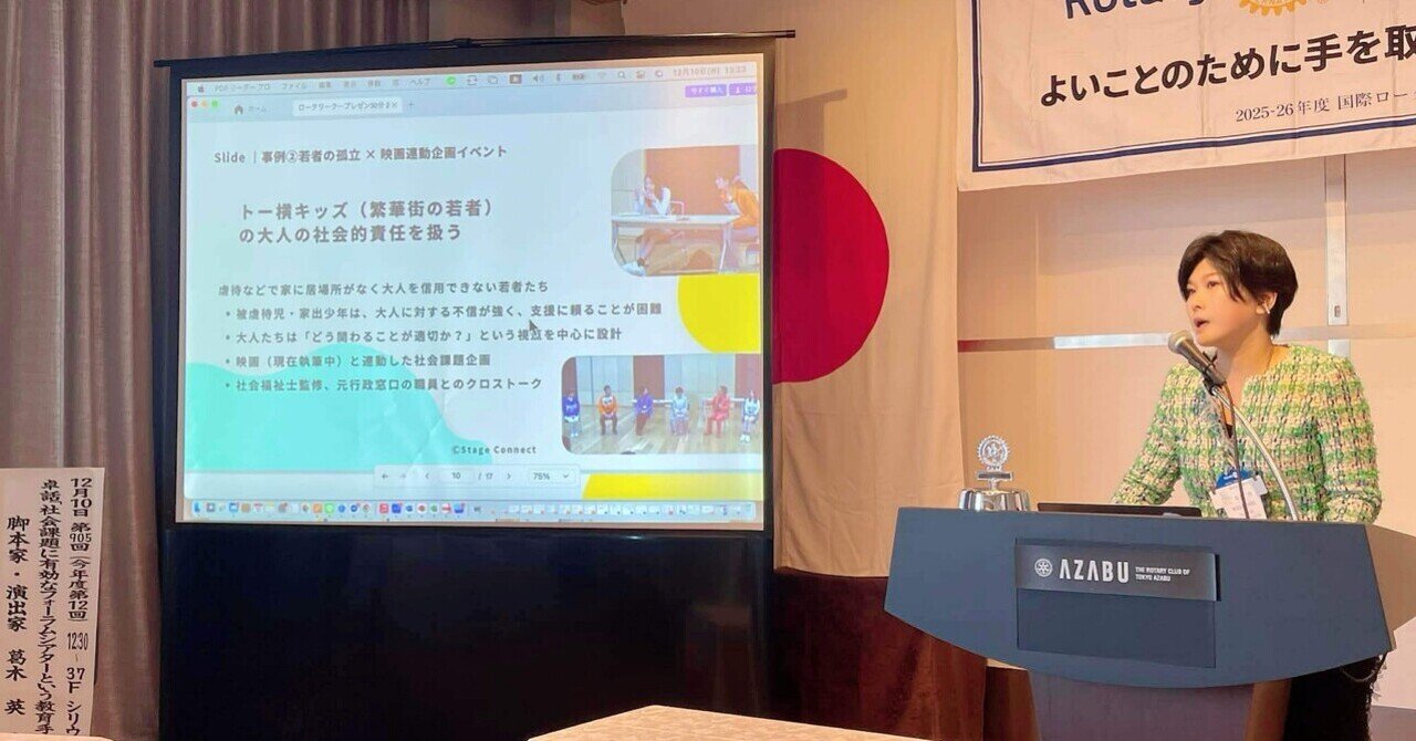 麻布ロータリークラブでフォーラムシアターについて30分の講話をさせていただきました。