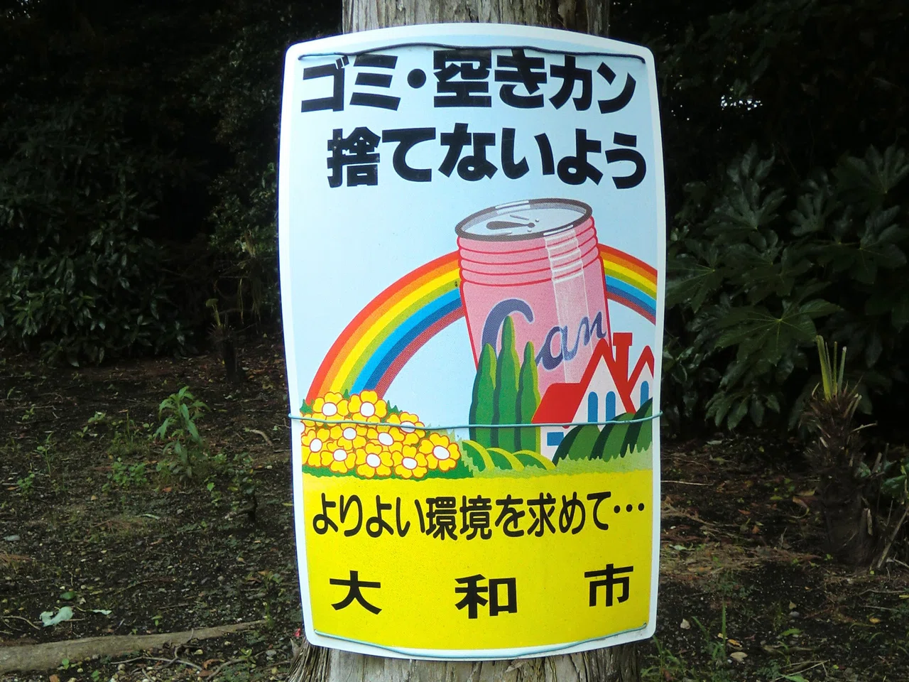 空きカン看板の缶がでかい｜きむち