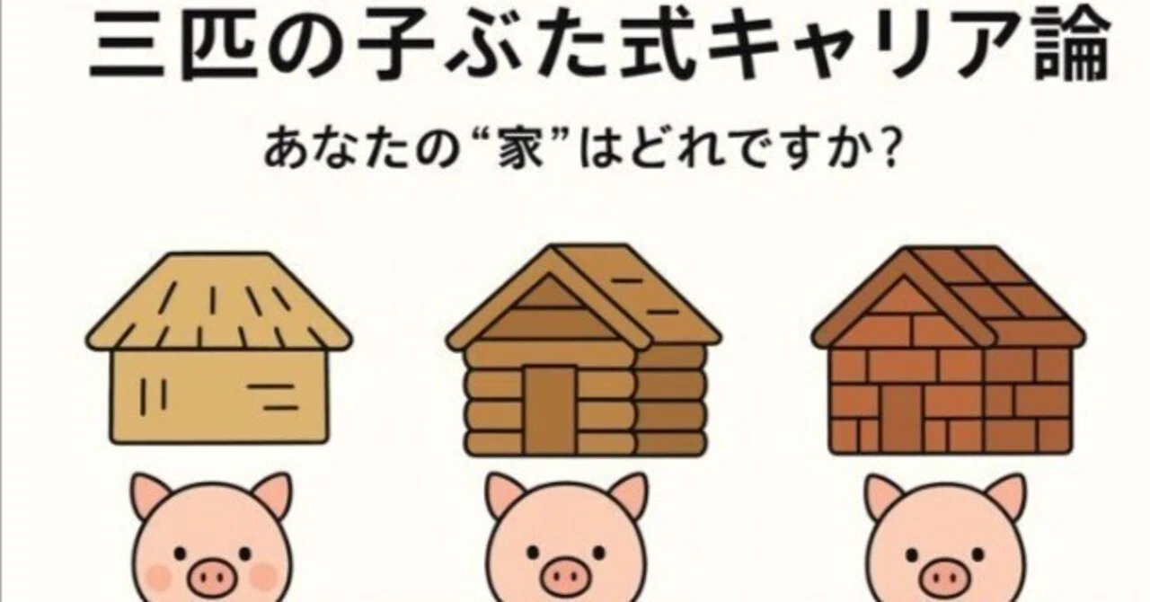 はたらく昔話】「三匹の子ぶた」に学ぶキャリア論：あなたの“家”はどれ