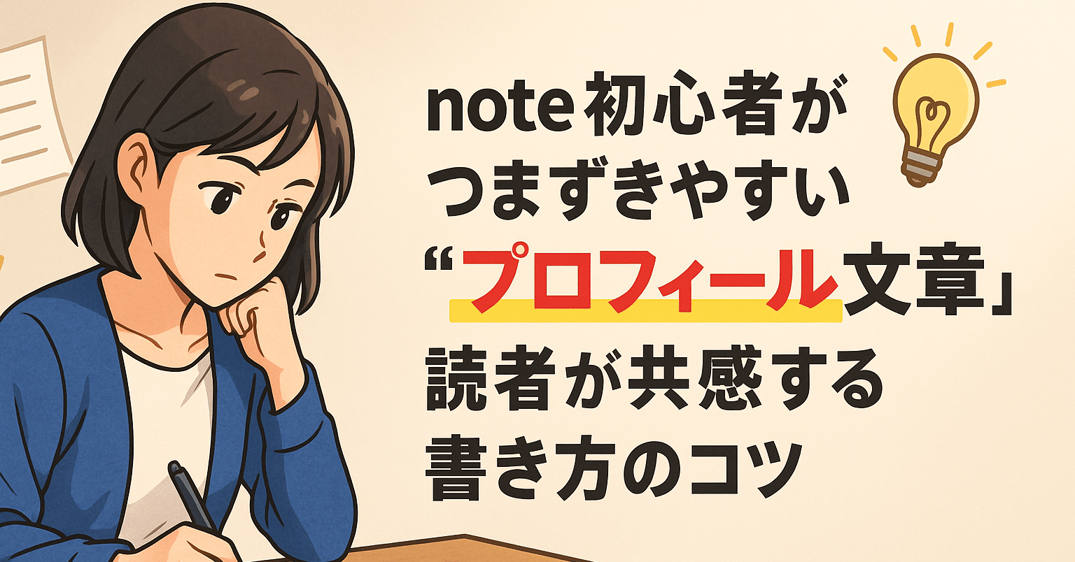 note初心者がつまずきやすい“プロフィール文章”。読者が共感する書き方