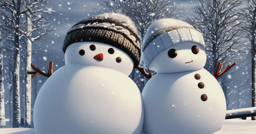 走り回るゆきだるま｜soramineko