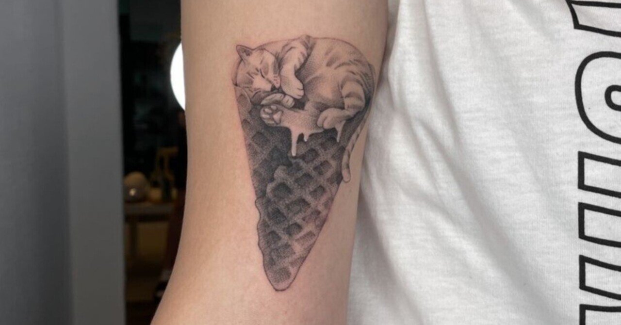 🍨🐱 とろける可愛さ…「猫アイスクリームタトゥー」の世界へようこそ｜Thomas Brown, image size:1280x670