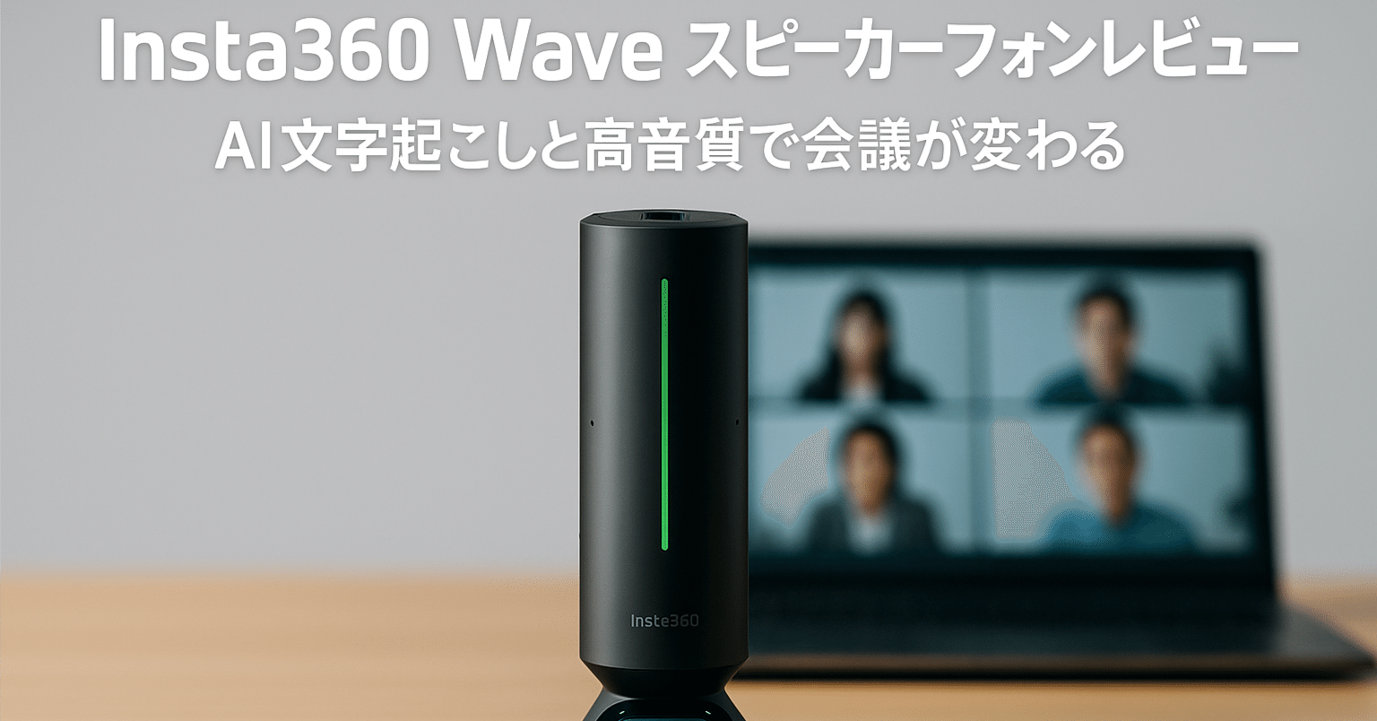 Insta360 Wave スピーカーフォンレビュー AI文字起こしと高音質で会議
